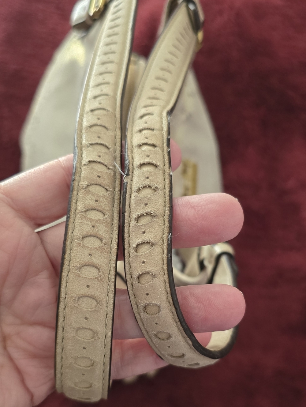 Coach Maggie Cream Leather With Gold Shimmer Shoylder Bag, VGUC, Needs Some TLC - Picture 14 of 15